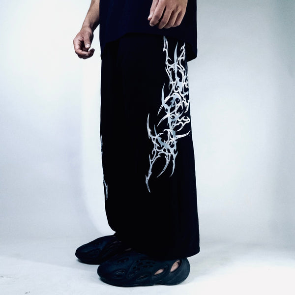 Abyss Fang Black Unisex Straight Baggy Pants