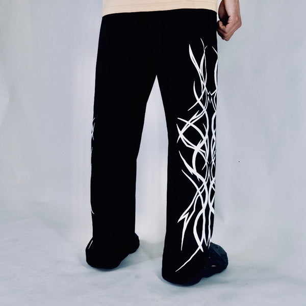 Spectral Bind Black Unisex Straight Baggy Pants