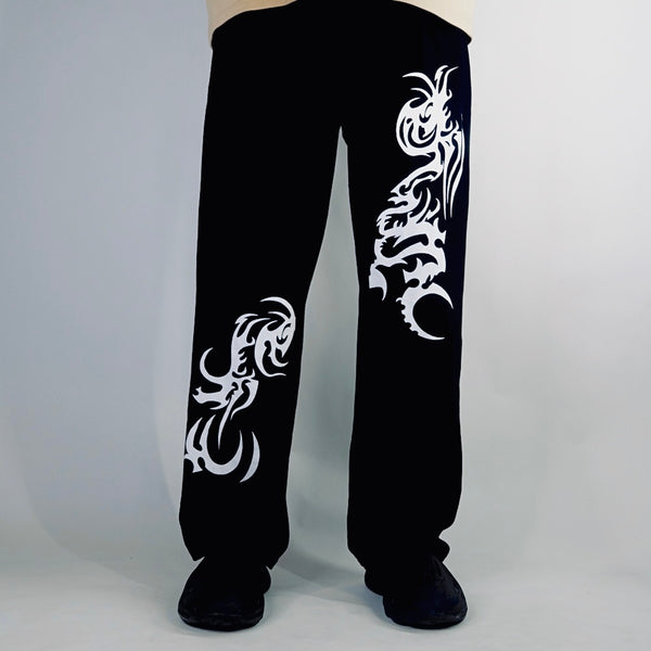 Dagger Flow Black Unisex Straight Baggy Pants